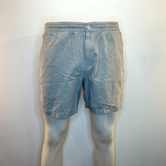 CHAPS Men's The Coastland Wash Chambray 6" Grey Shorts - Size Medium - Picture 1 of 3